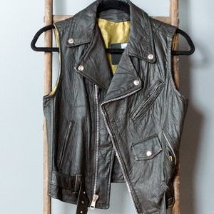 COOL Vintage Leather MOTO vest